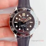 OM Factory Omega Seamaster Diver 300m Black Rubber Strap Omega 007 Replica Watch